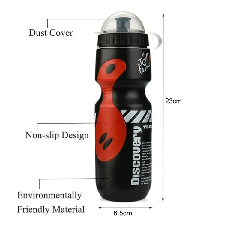 650ml Mountain Bike Water Bottle Set Outdoor Cycling Sports Bottle With V-shaped Holder Cage(Black)