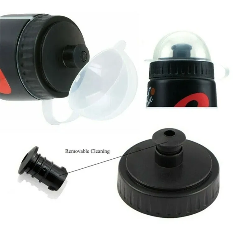 650ml Mountain Bike Water Bottle Set Outdoor Cycling Sports Bottle With V-shaped Holder Cage(Black)