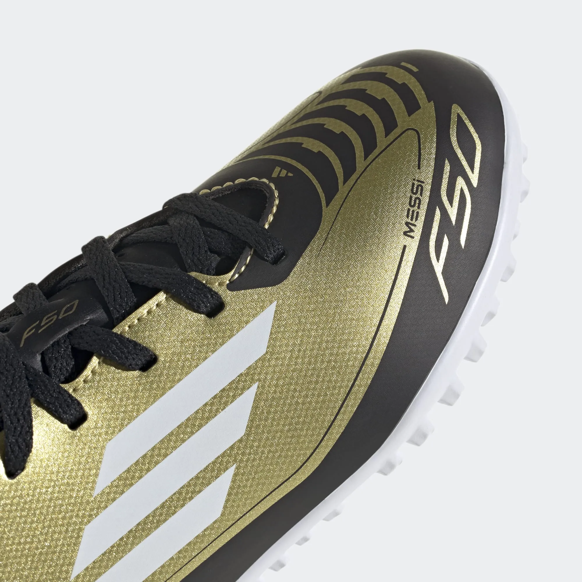 Adidas Junior Turf Boot F50 Club J Messi Gold/White/Black