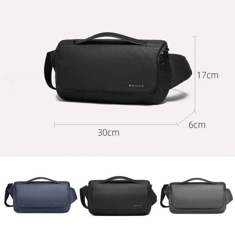 BANGE Sports Leisure Chest Bag Business Waist Bag Trendy Fashion Messenger Bag Shoulder Bag (Grey)
