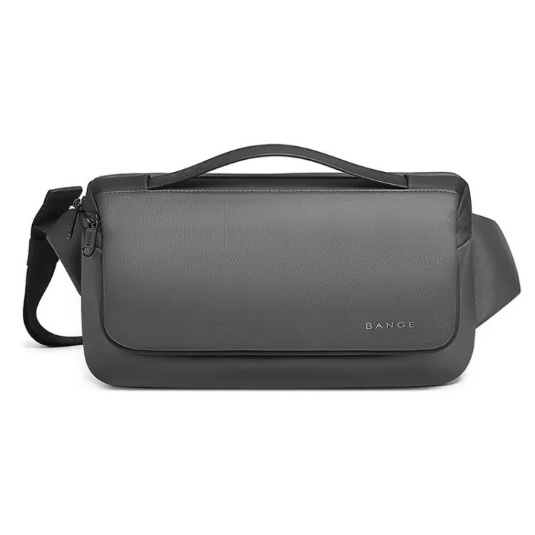BANGE Sports Leisure Chest Bag Business Waist Bag Trendy Fashion Messenger Bag Shoulder Bag (Grey)
