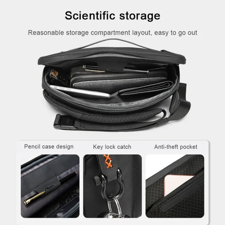 BANGE Sports Leisure Chest Bag Business Waist Bag Trendy Fashion Messenger Bag Shoulder Bag (Grey)