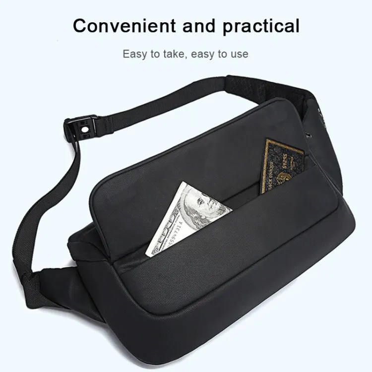 BANGE Sports Leisure Chest Bag Business Waist Bag Trendy Fashion Messenger Bag Shoulder Bag (Grey)