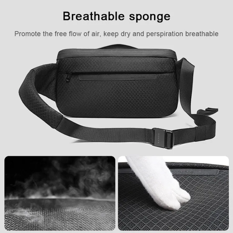 BANGE Sports Leisure Chest Bag Business Waist Bag Trendy Fashion Messenger Bag Shoulder Bag (Grey)