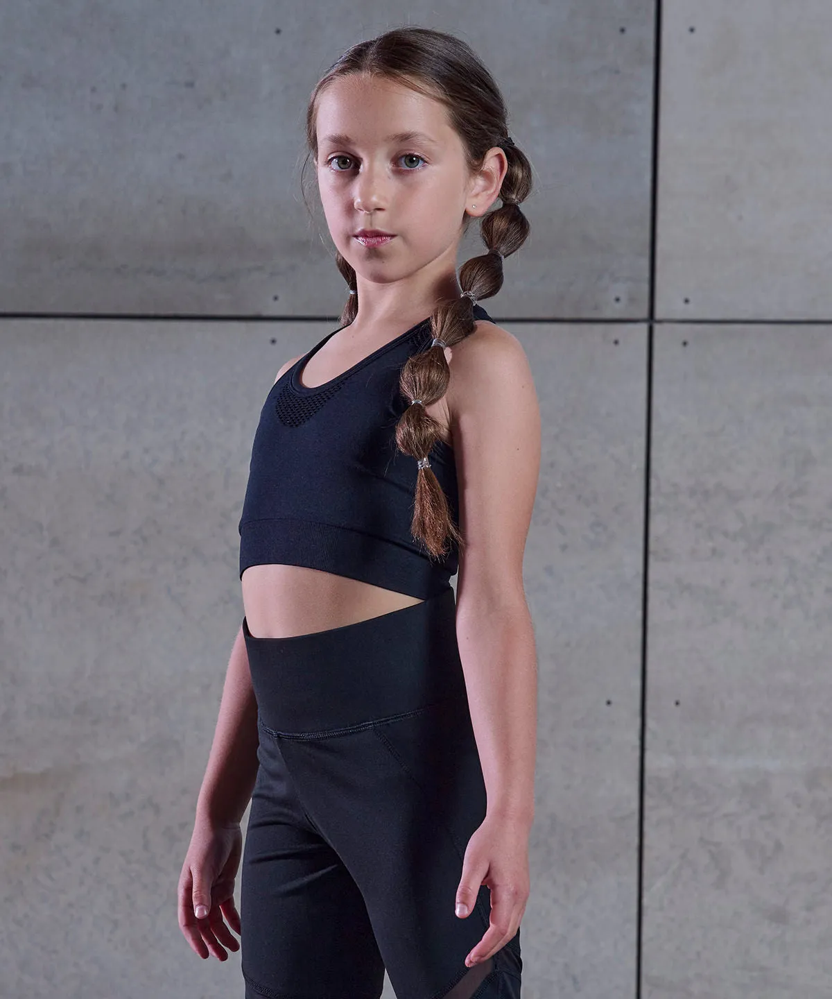 Black - Kids seamless crop top