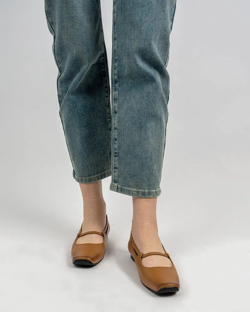(Clean Up - US 8.5) Comfort Slip on Flat Ballerina Square Toe Ballet Loafers