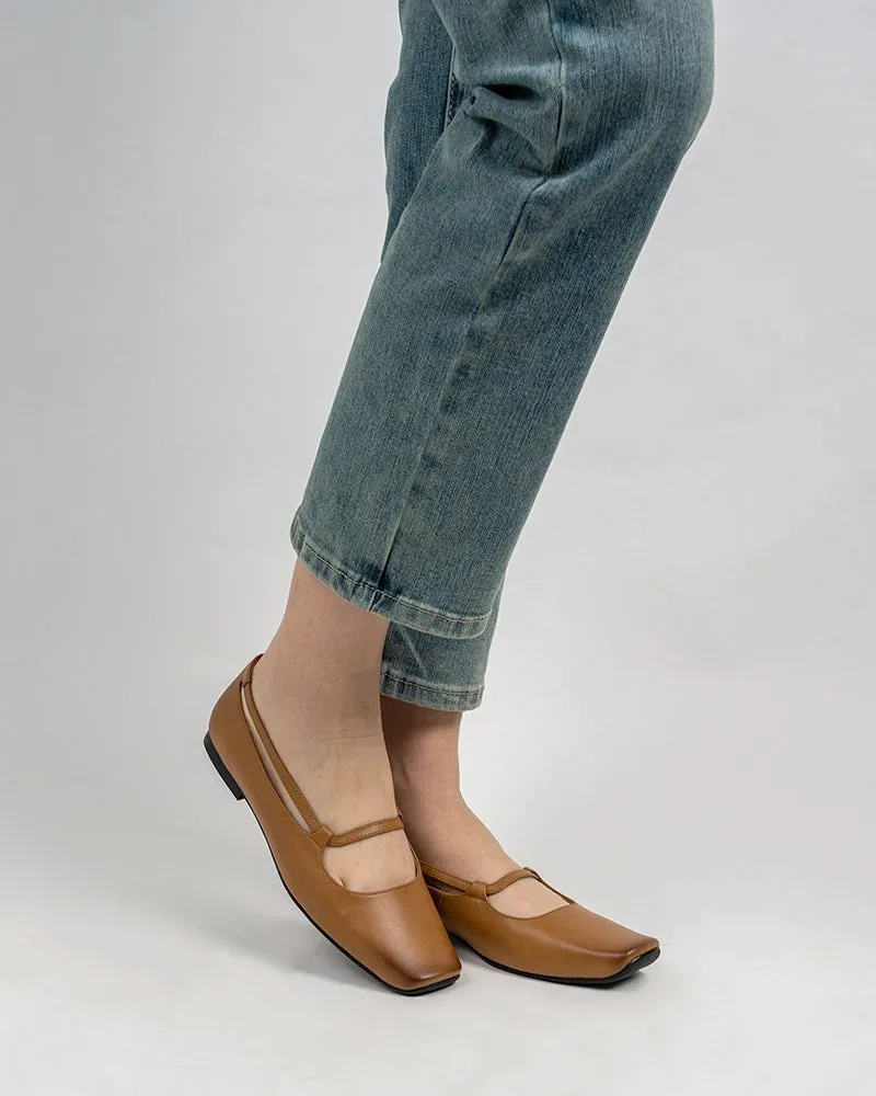(Clean Up - US 8.5) Comfort Slip on Flat Ballerina Square Toe Ballet Loafers