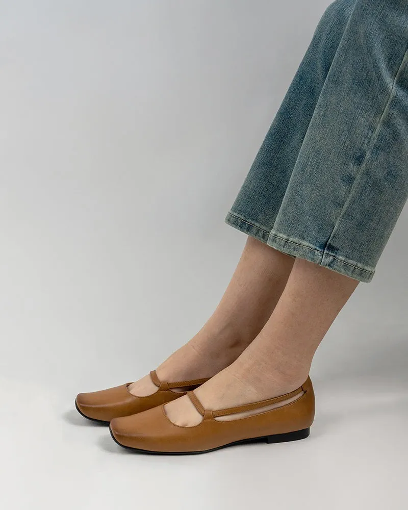 (Clean Up - US 8.5) Comfort Slip on Flat Ballerina Square Toe Ballet Loafers