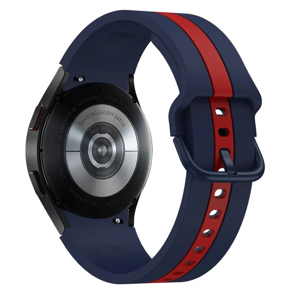Cool line design silicone watch strap for Samsung Galaxy Watch 4 - Blue / Red