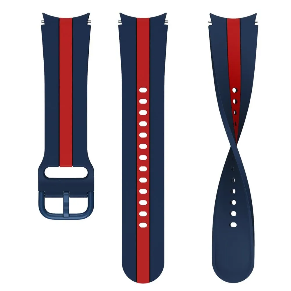 Cool line design silicone watch strap for Samsung Galaxy Watch 4 - Blue / Red