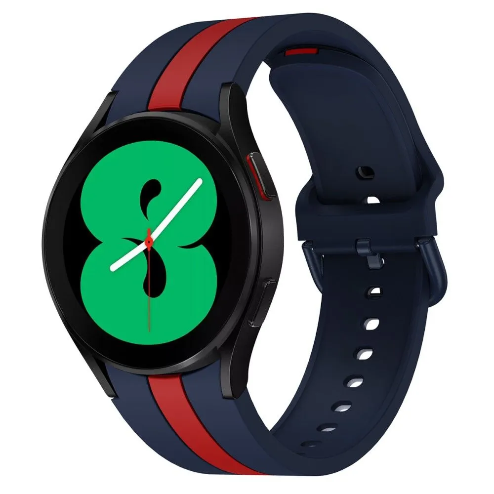 Cool line design silicone watch strap for Samsung Galaxy Watch 4 - Blue / Red