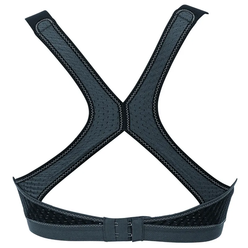 Dynamix Star Sports Bra Non-Wired Black Grey - Anita Active