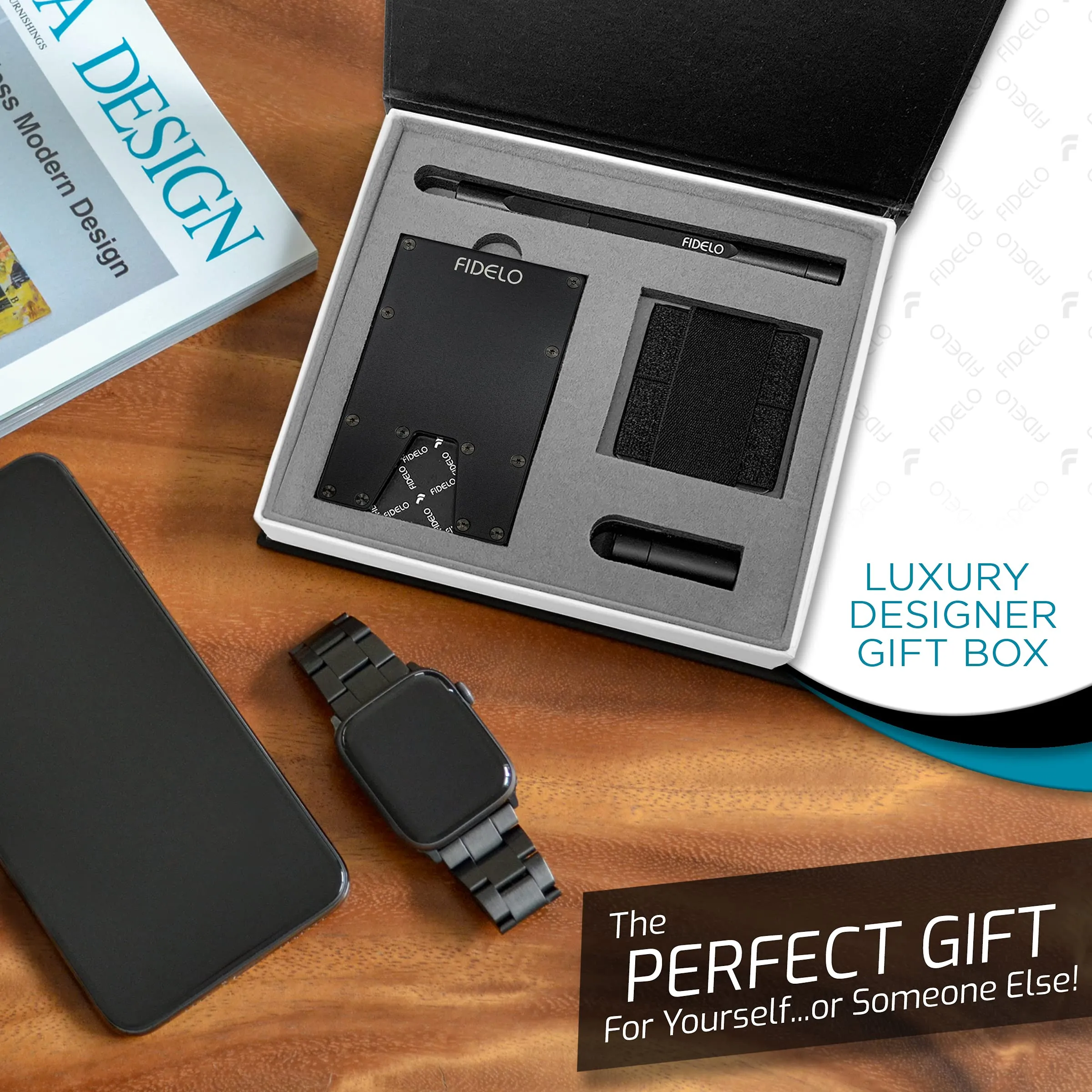 Fidelo Minimalist Wallet For Men - Slim RFID Credit Card Holder Money