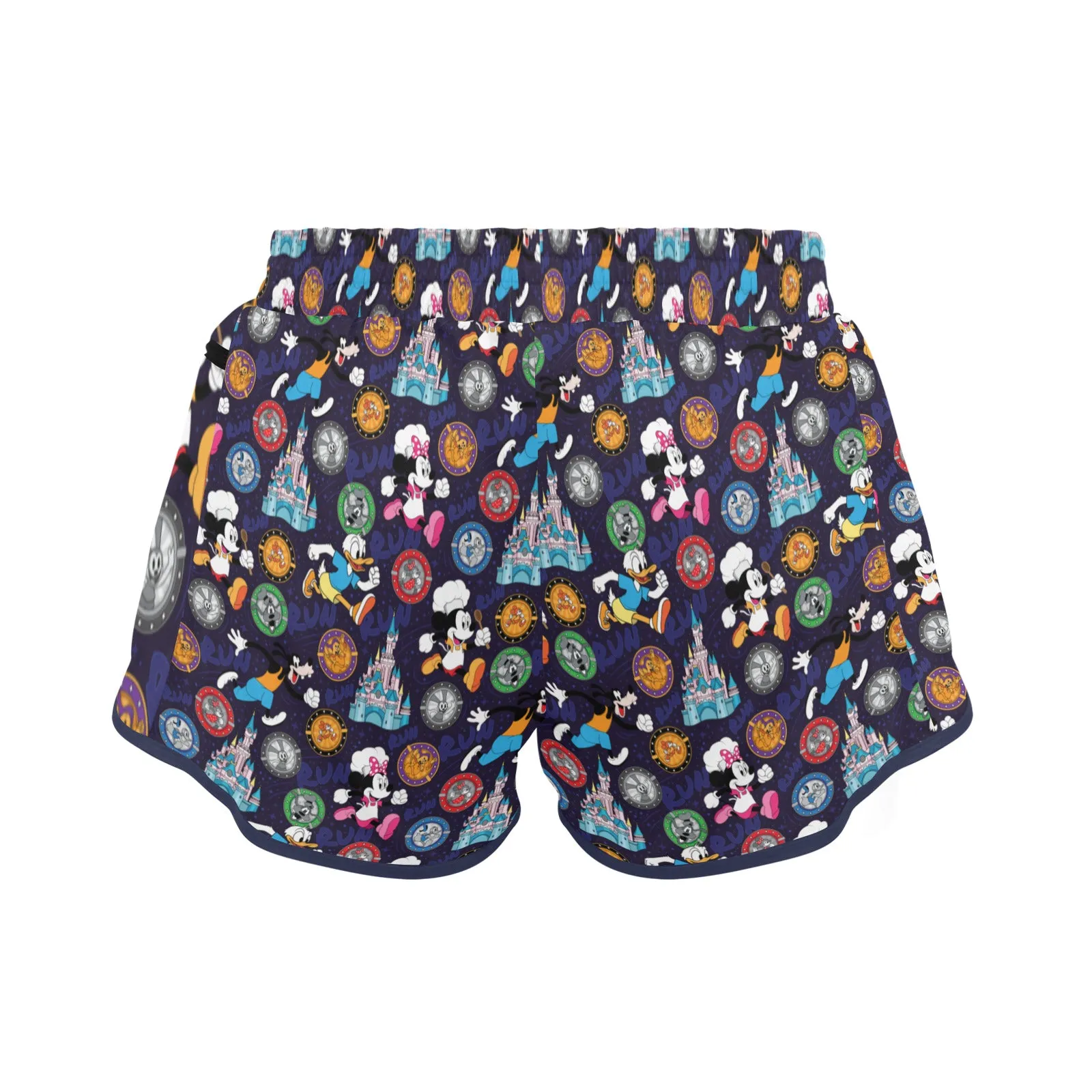 Mickey Wine And Dine Race Women's Athletic Sports Shorts