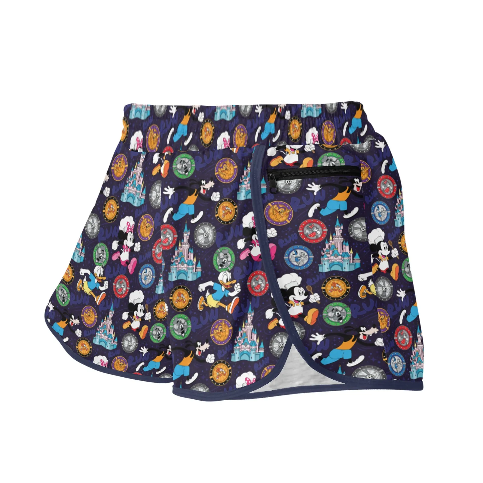 Mickey Wine And Dine Race Women's Athletic Sports Shorts