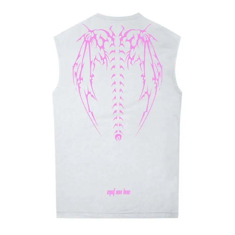 Sleeveless T-Shirt Men 2021 new summer fitness vest European and American trend loose large size candied male sports bottoming shirt