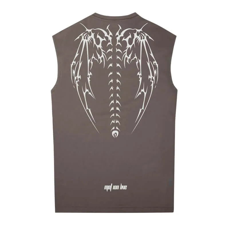 Sleeveless T-Shirt Men 2021 new summer fitness vest European and American trend loose large size candied male sports bottoming shirt